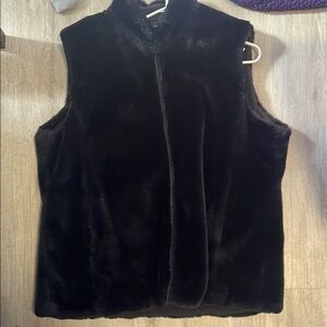 Black Faux Fur Vest